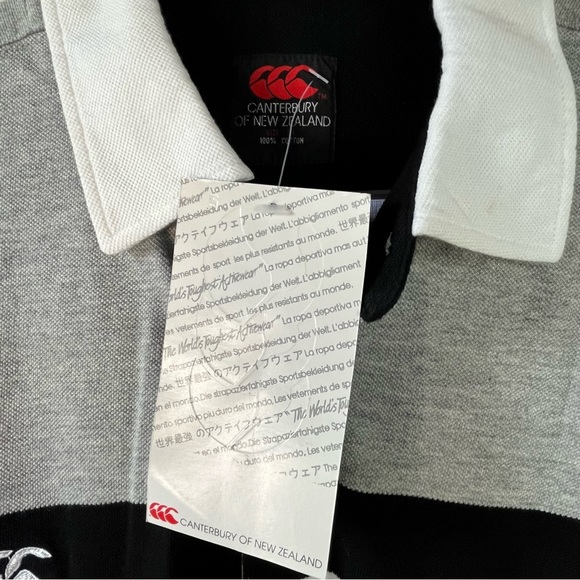 NWT Canterbury of New Zealand Jersey sz XL 100% Cotton Polo stripes Men’s Unisex - Picture 10 of 12